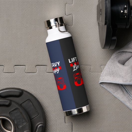Heavy Live Happy - Fitness, Motivation, Fitness Trinkflasche (Fitnessstudio)