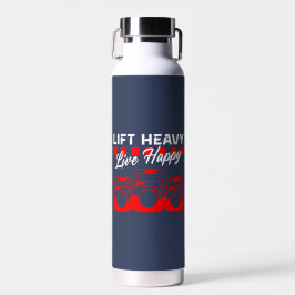 Heavy Live Happy - Fitness, Motivation, Fitness Trinkflasche