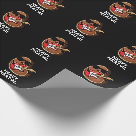 Heavy Meat al Funny Meat Steak Pun Dark BG Geschenkpapier (Ecke)