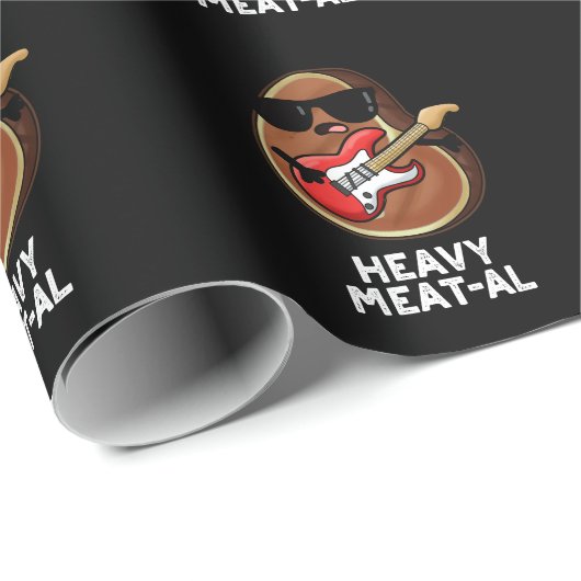 Heavy Meat al Funny Meat Steak Pun Dark BG Geschenkpapier (Rolleneckpunkt)