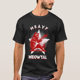 Heavy Meowtal - Lustige Katze & Heavy Metal T-Shirt