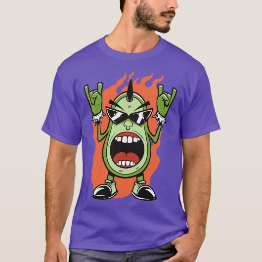 Heavy Metal Avocado T-Shirt (Vorderseite)