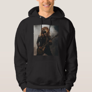 Heavy Metal Brüllender Löwe Gitarrist Hoodie