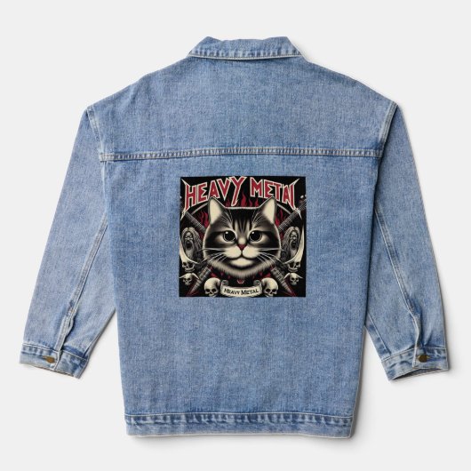Heavy Metal Cat Jeansjacke (Rückseite)