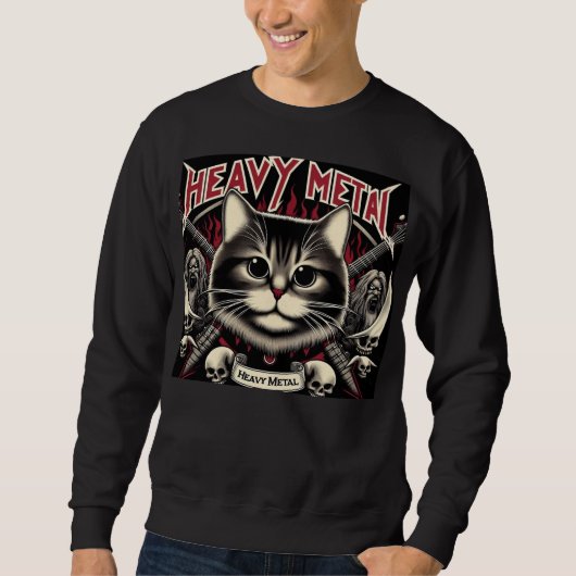 Heavy Metal Cat Sweatshirt (Vorderseite)