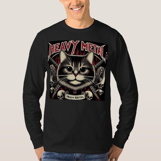 Heavy Metal Cat T-Shirt (Vorderseite)