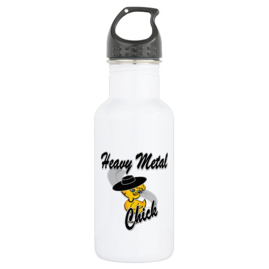 Heavy Metal Chick #4 Edelstahlflasche (Vorderseite)