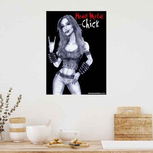 Heavy Metal Chick Poster (Küche)