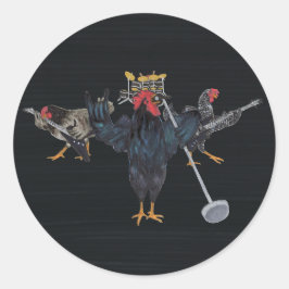 Heavy Metal Chickens Runder Aufkleber