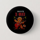 Heavy Metal Christmas Sleigher Hail Santa Claus Ro Button (Vorderseite)