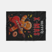 Heavy Metal Christmas Sleigher Hail Santa Claus Ro Fleecedecke (Vorderseite (Horizontal))