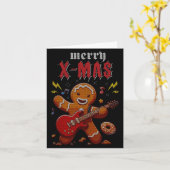 Heavy Metal Christmas Sleigher Hail Santa Claus Ro Karte (Gelbe Blume)