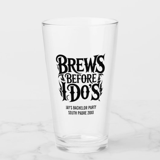 Heavy Metal Custom Bachelor Party Rock N' Roll Glas (Vorderseite)