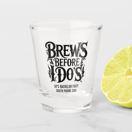 Heavy Metal Custom Bachelor Party Rock N' Roll Schnapsglas (Vorderseite)