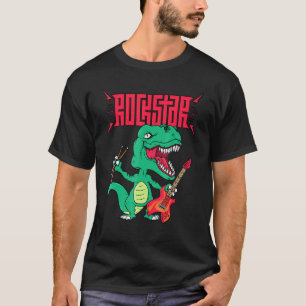 Heavy Metal Dinosaur E-Gitarre für Kinder & Werbun T-Shirt