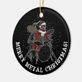 Heavy Metal Drummer Weihnachtsrock & Roll Skull Ce Keramik Ornament (Links)