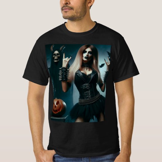 Heavy metal en Halloween T-Shirt (Vorderseite)