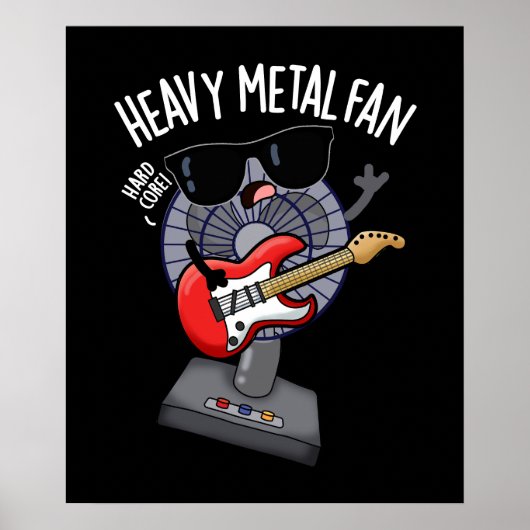 Heavy Metal Fan Funny Music Pub Dark BG Poster (Vorne)