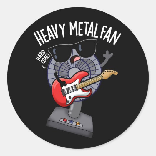 Heavy Metal Fan Funny Music Pub Dark BG Runder Aufkleber (Vorderseite)