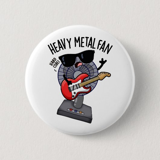 Heavy Metal Fan Funny Music Puff Button (Vorderseite)