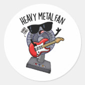 Heavy Metal Fan Funny Music Puff Runder Aufkleber (Vorderseite)