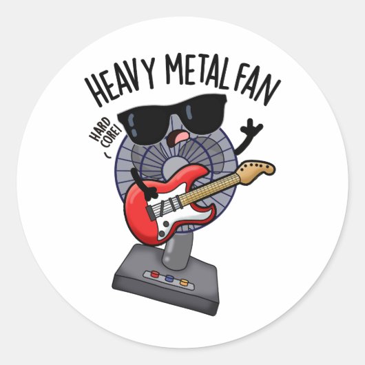 Heavy Metal Fan Funny Music Puff Runder Aufkleber (Vorderseite)
