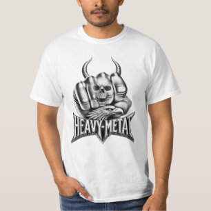 Heavy Metal Faust mit Adler Totenkopf T-Shirt