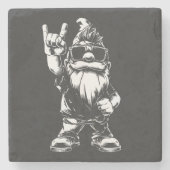 Heavy Metal Gartenzwerg – Rockstyle Steinuntersetzer (Vorderseite)