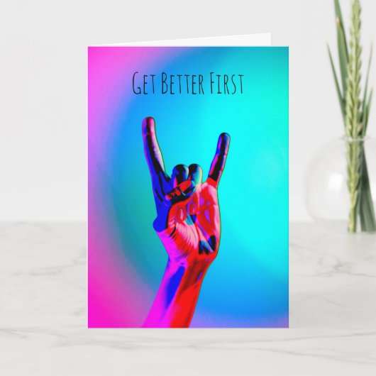 Heavy Metal Hard Rock Music Devil Horns werden gut Karte (Vorderseite)