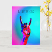 Heavy Metal Hard Rock Music Devil Horns werden gut Karte (Gelbe Blume)