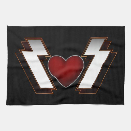 Heavy Metal Heart Geschirrtuch (Horizontal)