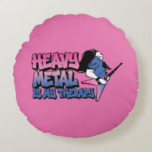 Heavy Metal ist meine Therapie Rundes Kissen