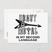 Heavy Metal ist meine zweite Sprache Postkarte (Vorne/Hinten)
