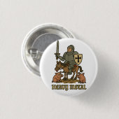 Heavy Metal Knight - Mittelalterliches Mayhem Button (Vorne & Hinten)
