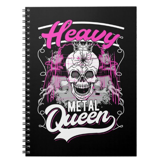 Heavy Metal Queen Rock and Roll Girl Notizblock (Vorderseite)