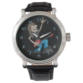 Heavy Metal Rock Gitarrist Cartoon Armbanduhr