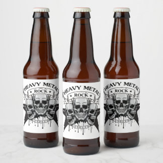 HEAVY METAL ROCK MOTIV BIERFLASCHENETIKETT