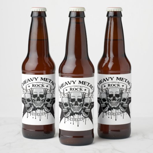 HEAVY METAL ROCK MOTIV BIERFLASCHENETIKETT (Flaschen)