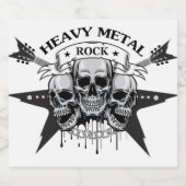 HEAVY METAL ROCK MOTIV BIERFLASCHENETIKETT (Einzelnes Label)