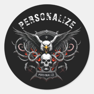 Heavy Metal Rock & Roll Band Decal Item bearbeitba Runder Aufkleber