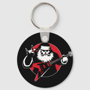 Heavy Metal Santa Claus Gitarre spielen Schlüsselanhänger