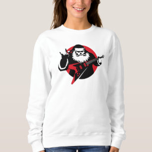 Heavy Metal Santa Claus Gitarre spielen Sweatshirt