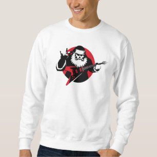 Heavy Metal Santa Claus Gitarre spielen Sweatshirt
