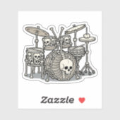 Heavy Metal Skeleton Drum Kit Aufkleber (Blatt)