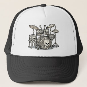 Heavy-Metal-Skelett-Schlagzeug-Set Truckerkappe