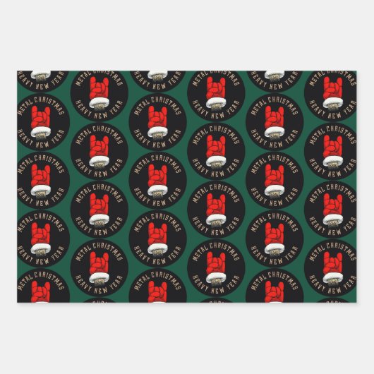Heavy Metal Weihnachtswrapping Paper Sheets Geschenkpapier Set (Vorderseite 3)
