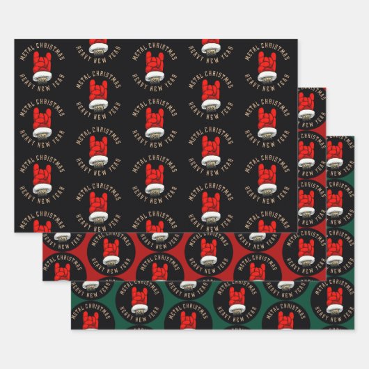 Heavy Metal Weihnachtswrapping Paper Sheets Geschenkpapier Set (Set)