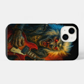 Heavy-Metal-Wolve spielt Gitarre iPhone Hülle (Rückseite (Horizontal))