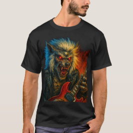 Heavy-Metal-Wolve spielt Gitarre T-Shirt