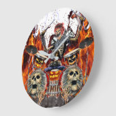 HEAVY METAL ZOMBIE DRUMMER GROßE WANDUHR (Winkel)